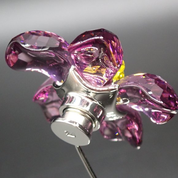 Swarovski Vintage Amethyst Pink/Purple Flower w/stand/Box. - Picture 3 of 8